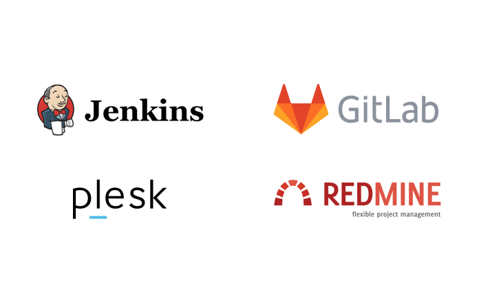  Jenkins、GitLab、Plesk 和 Redmine