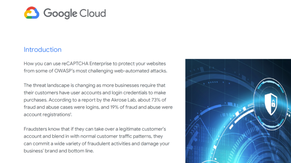10 Anwendungsfälle für reCAPTCHA Enterprise zum Schutz vor automatischen OWASP-Webangriffen