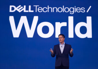 Michael Dell speaking at Day One keynote of Dell Technologies World 2022 in Las Vegas.