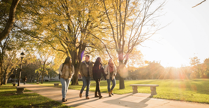 Students walking