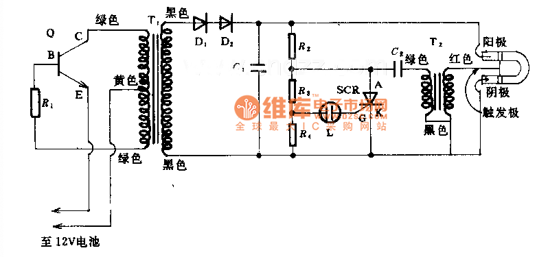 氙闪光灯灯标电路图