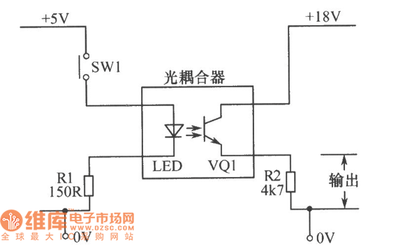 基本的光电耦合器电路图