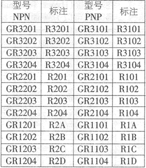 带阻三极管的型号表