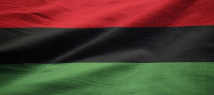 Closeup of a Pan-African Flag