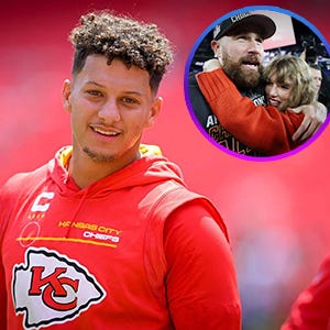 Patrick Mahomes, Travis Kelce and Taylor Swift