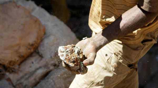 Raw ore taken from an industrial&nbsp;copper-cobalt mine in&nbsp;the Democratic Republic of Congo.