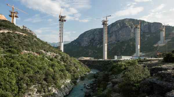 A bridge construction site of the Bar-Boljare highway, pictured in June 2018: for Montenegro any concerns were&nbsp;far outweighed by the potential economic benefit of the new road.