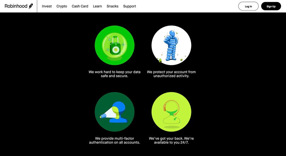 #Investing platform Robinhood’s website lets users rest easy knowing their personal data is safe.