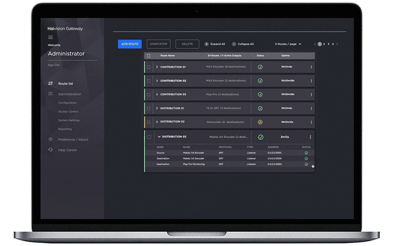 Haivision product - SRT Gateway