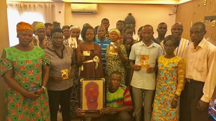 Families of massacre victims, in Kumasi Ghana, April 2018.