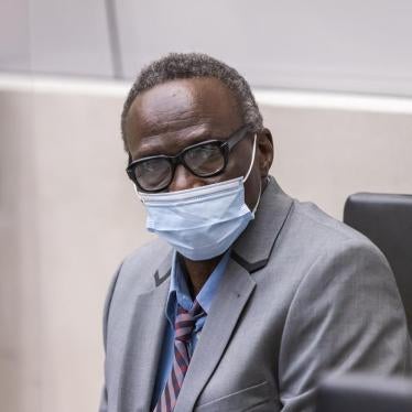 Ali Mohammed Ali, known as Ali Kosheib or Kushayb, in The Hague, Netherlands. during the opening of his confirmation hearing on charges for crimes in Darfur, Sudan. 