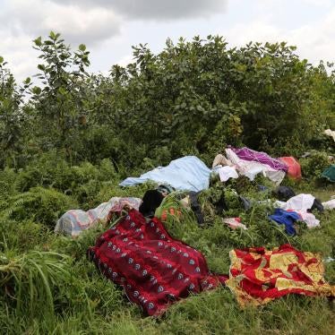 Laundry belonging to Congolese migrants expelled from Angola in Kamako, Kasai province near the border with Angola, in the Democratic Republic of the Congo.