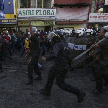 Sri Lankan police disperse anti-government protesters with tear gas and water cannons during a protest demanding the resignation of President Rani Wickremesinghe’s government in Colombo, Sri Lanka, September 24, 2022. 