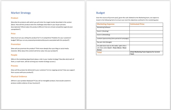 market strategy and budget