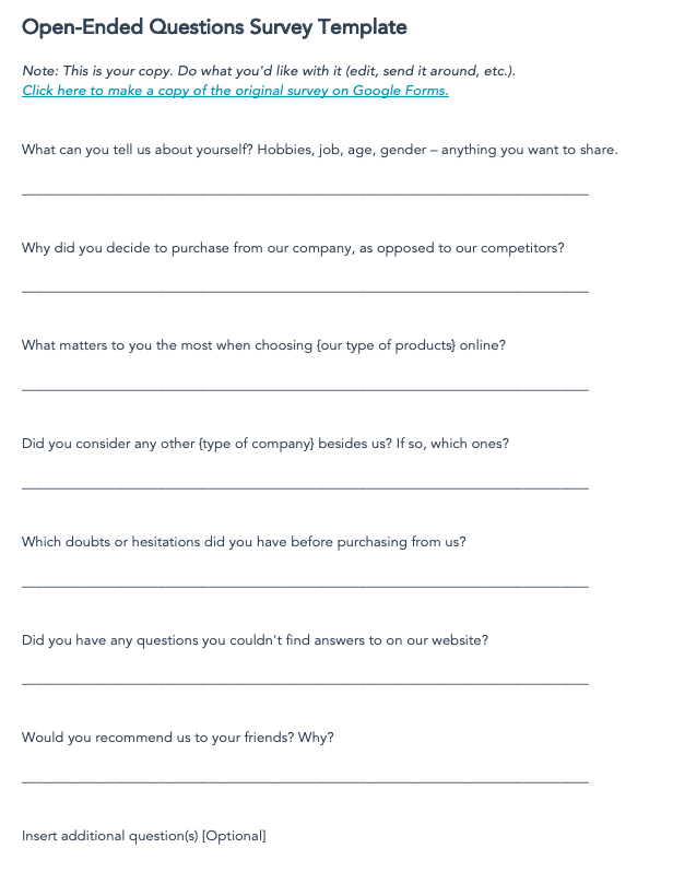 customer feedback survey