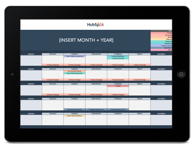 Social Media Content Calendar