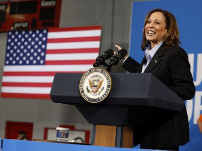 US Vice President and Democratic presidential candidate Kamala Harris speaks at a Labor Day event at Northwestern High School in Detroit, Michigan, September 2, 2024. 