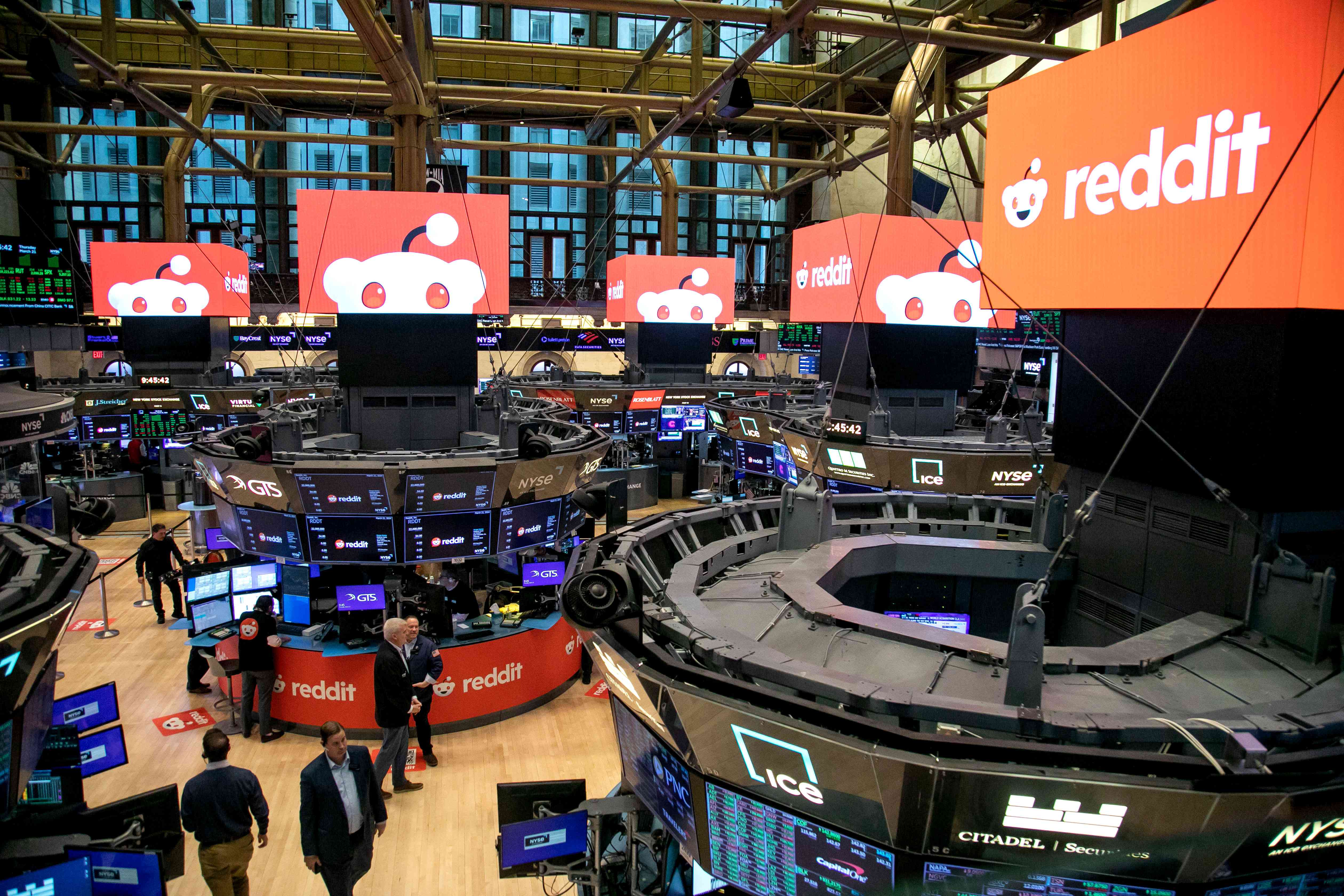 Reddit Inc. initial public offering (IPO) on the floor of the New York Stock Exchange (NYSE) in New York, US, on Thursday, March 21, 2024. 