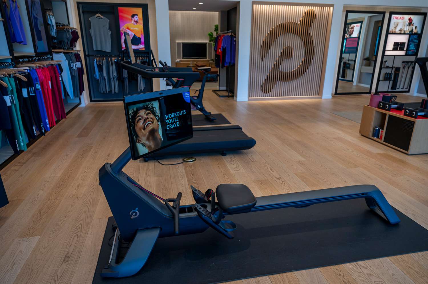 A Peloton Row inside a store in Palo Alto, California, on Aug. 5, 2024