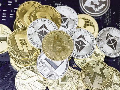 Cryptocurrency tokens in a pile