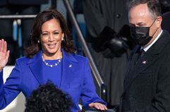 Kamala Harris being sworn in as vice president of the United States