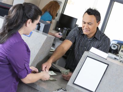 Customer cashing a checking at the bank without a bank account.