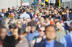 Crowded streets of NYC to represent growing popualtion