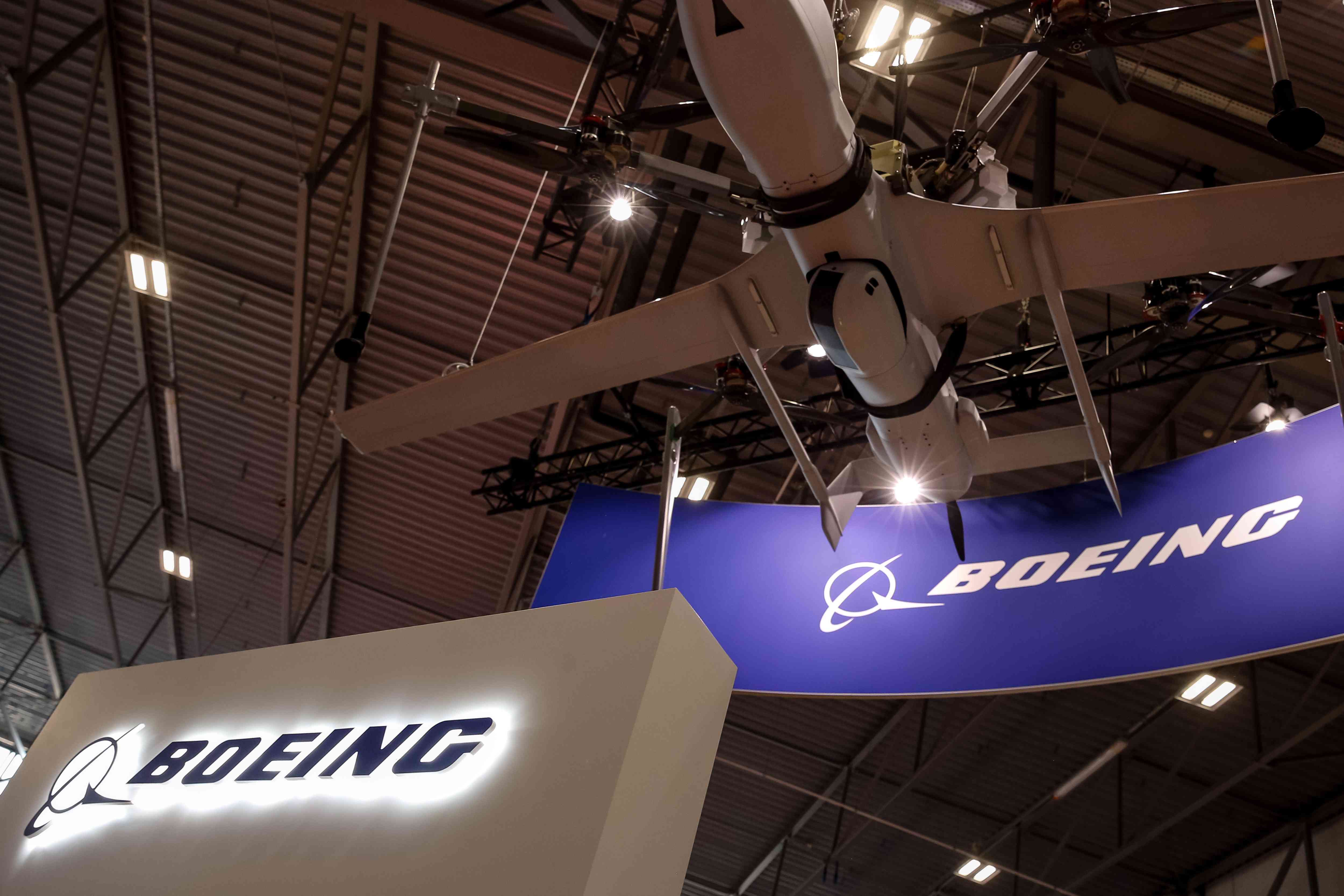 Boeing logo is seen during the 32nd International Defence Industry Exhibition - MSPO i Targi Kielce in central Poland on September 5, 2024