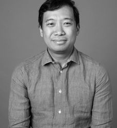 black and white picture of myles ma