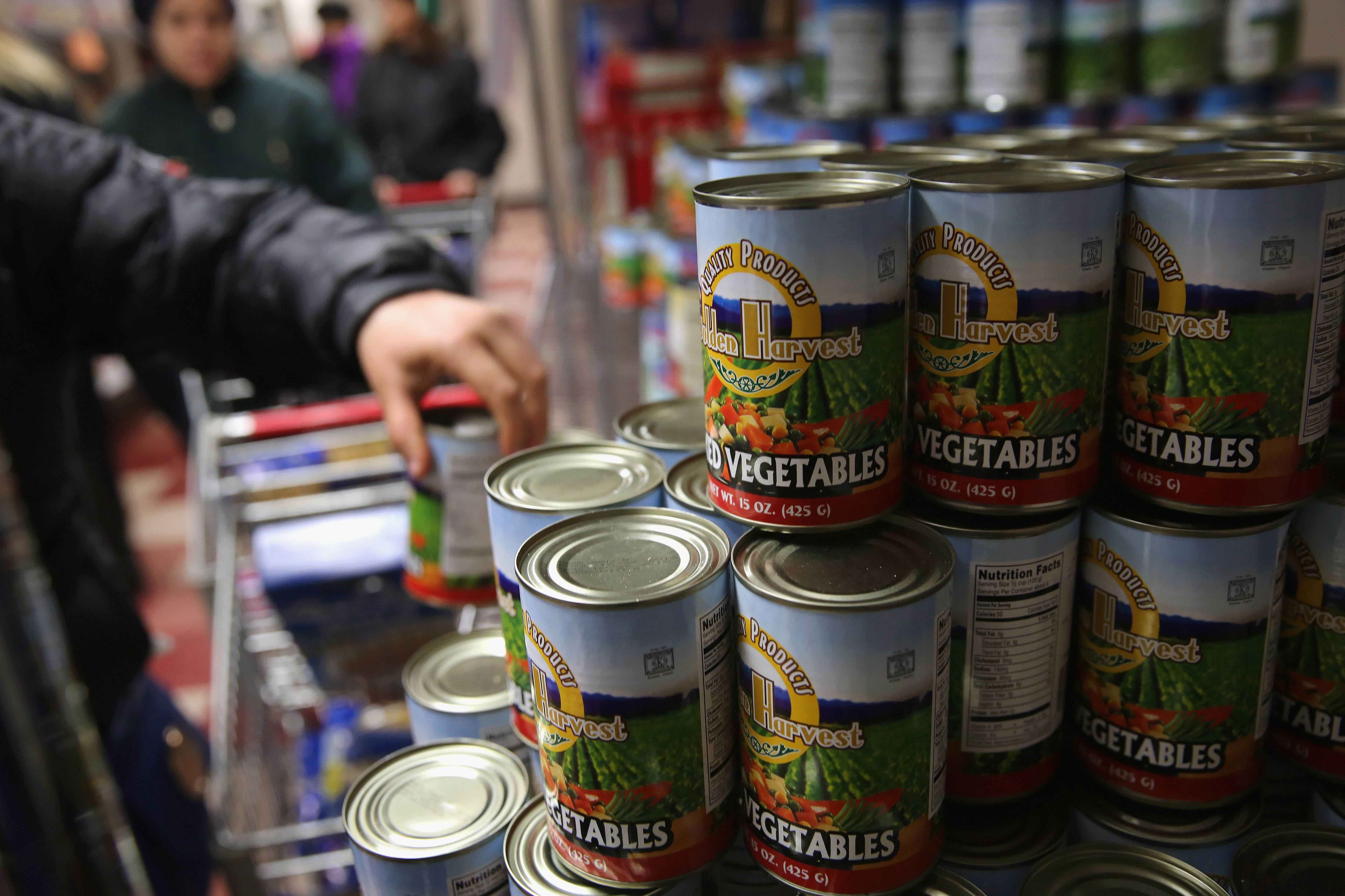 View of a New York City food bank that provides a food pantry and soup kitchen for Harlem families