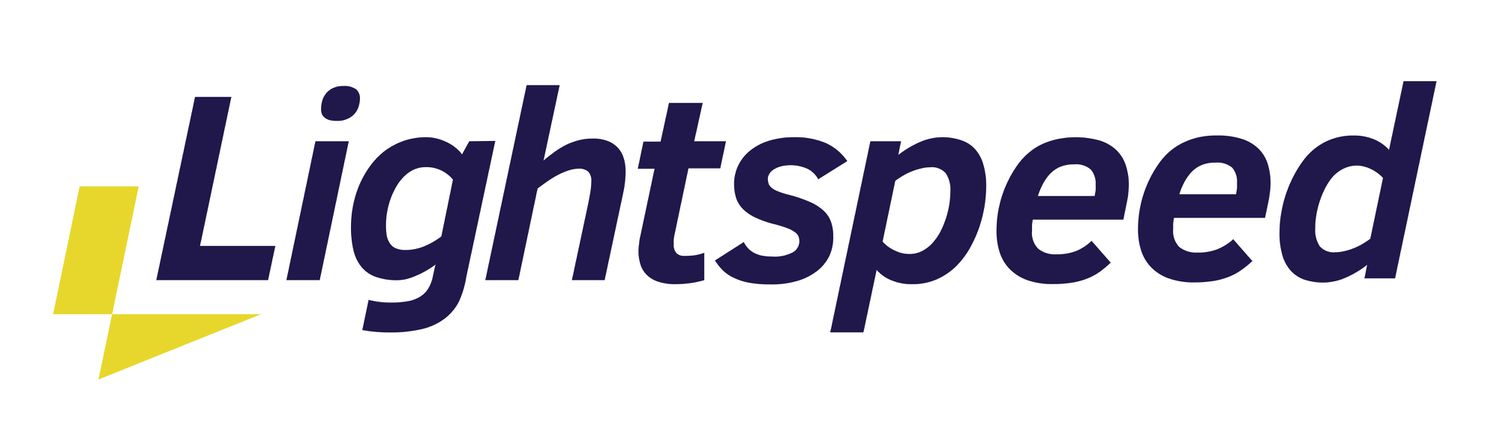 Image shows Lightspeed's logo against a white background. 