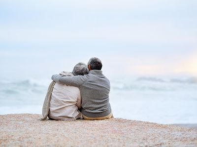 Older couple on beach