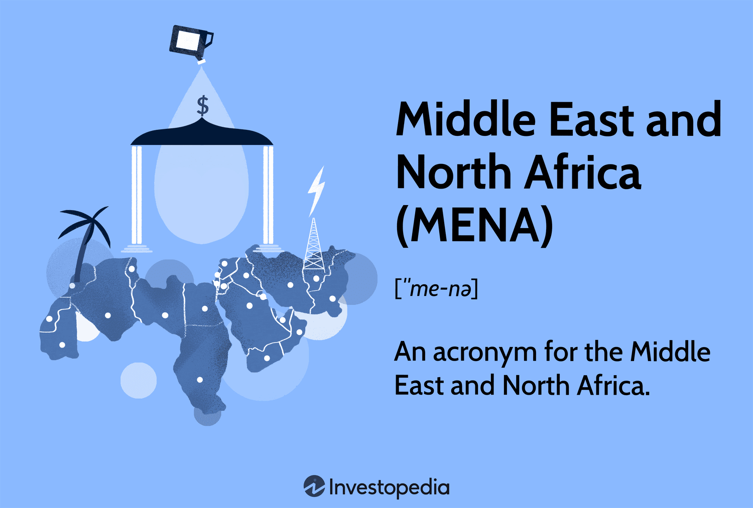 Middle East and North Africa (MENA): An acronym for the Middle East and North Africa.