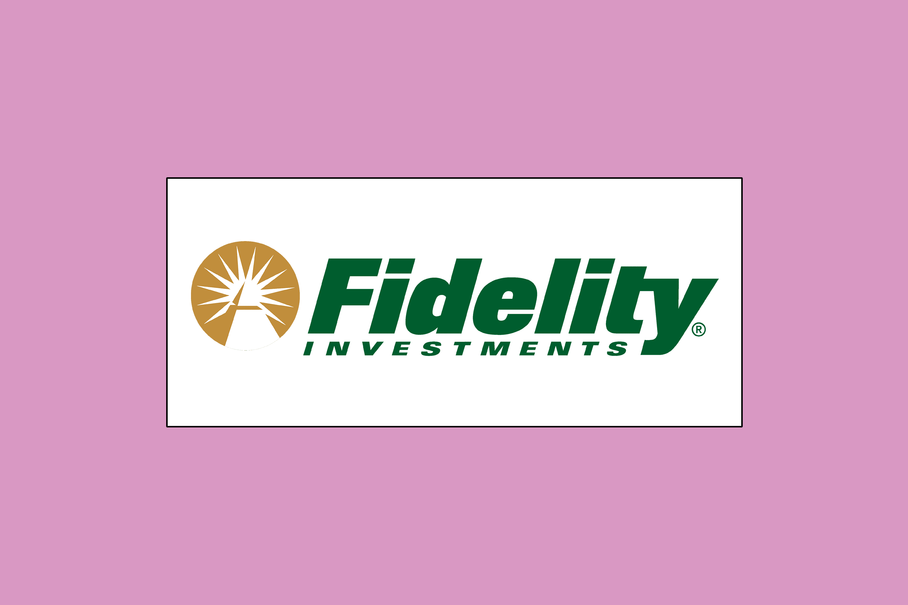 Image shows Fidelity logo in the center of a purple background.