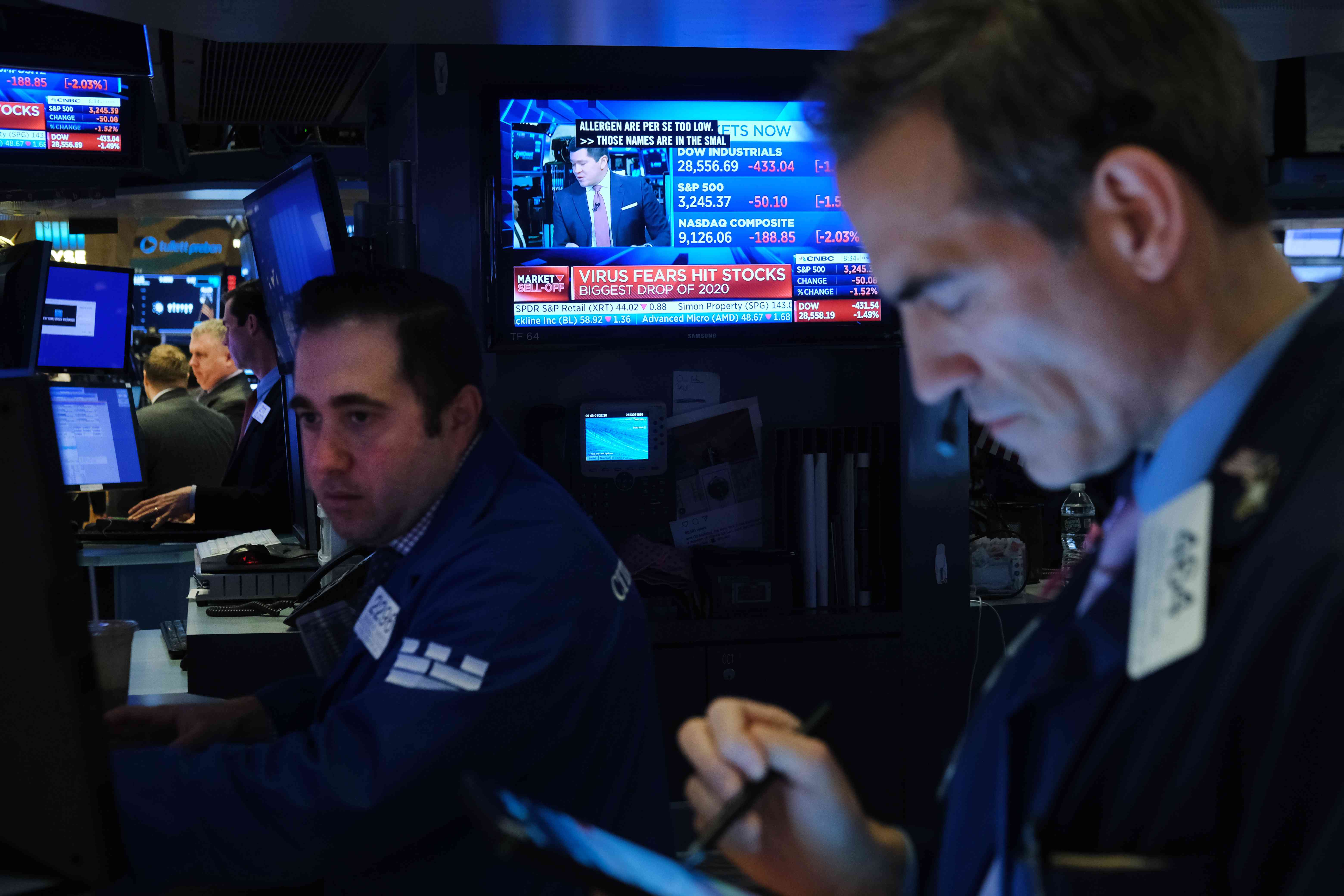 Traders on the floor of an Exchange