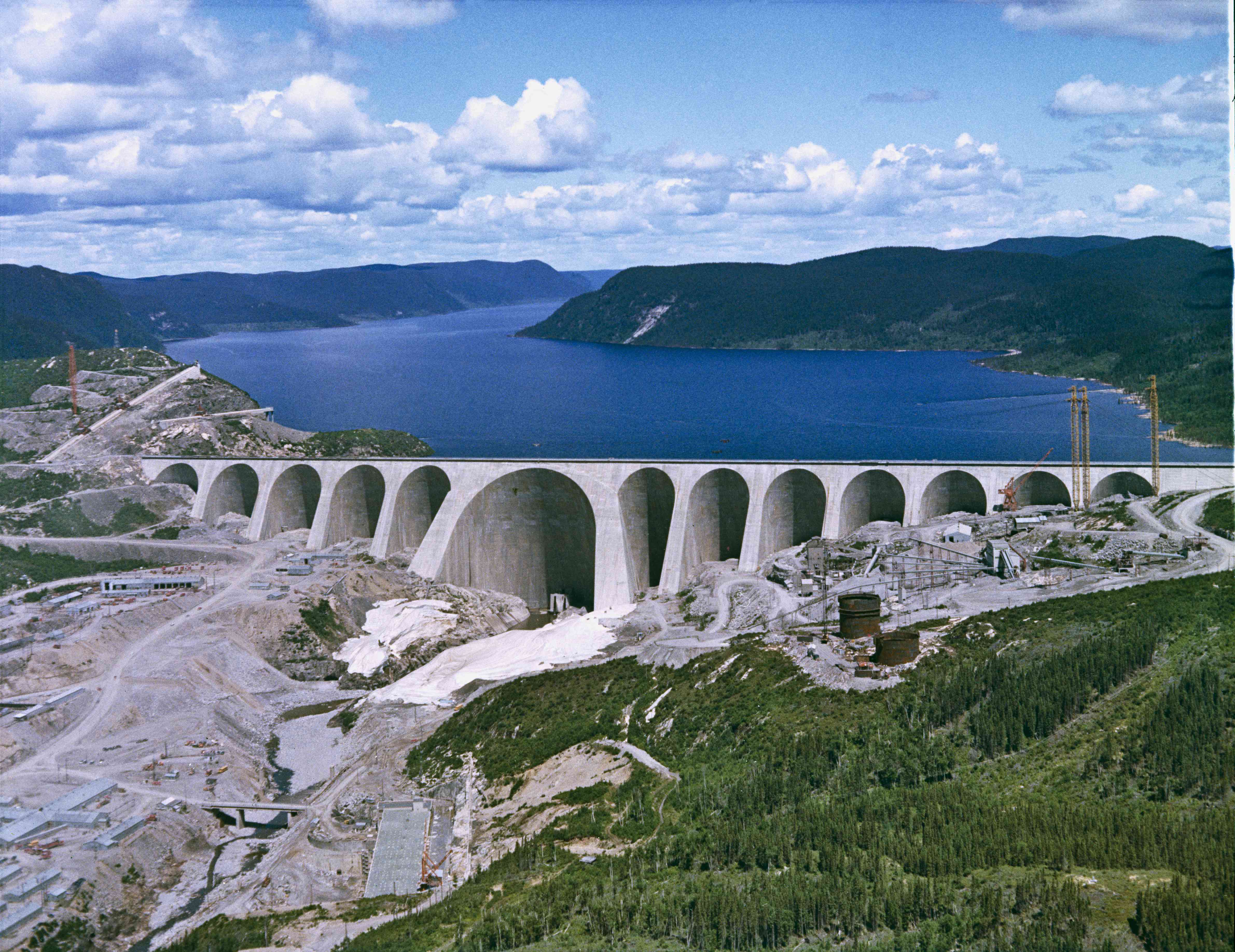 Aerial shot of a dam