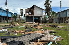 Home destroyed by hurricane Beryl in Surfside Beach, Texas