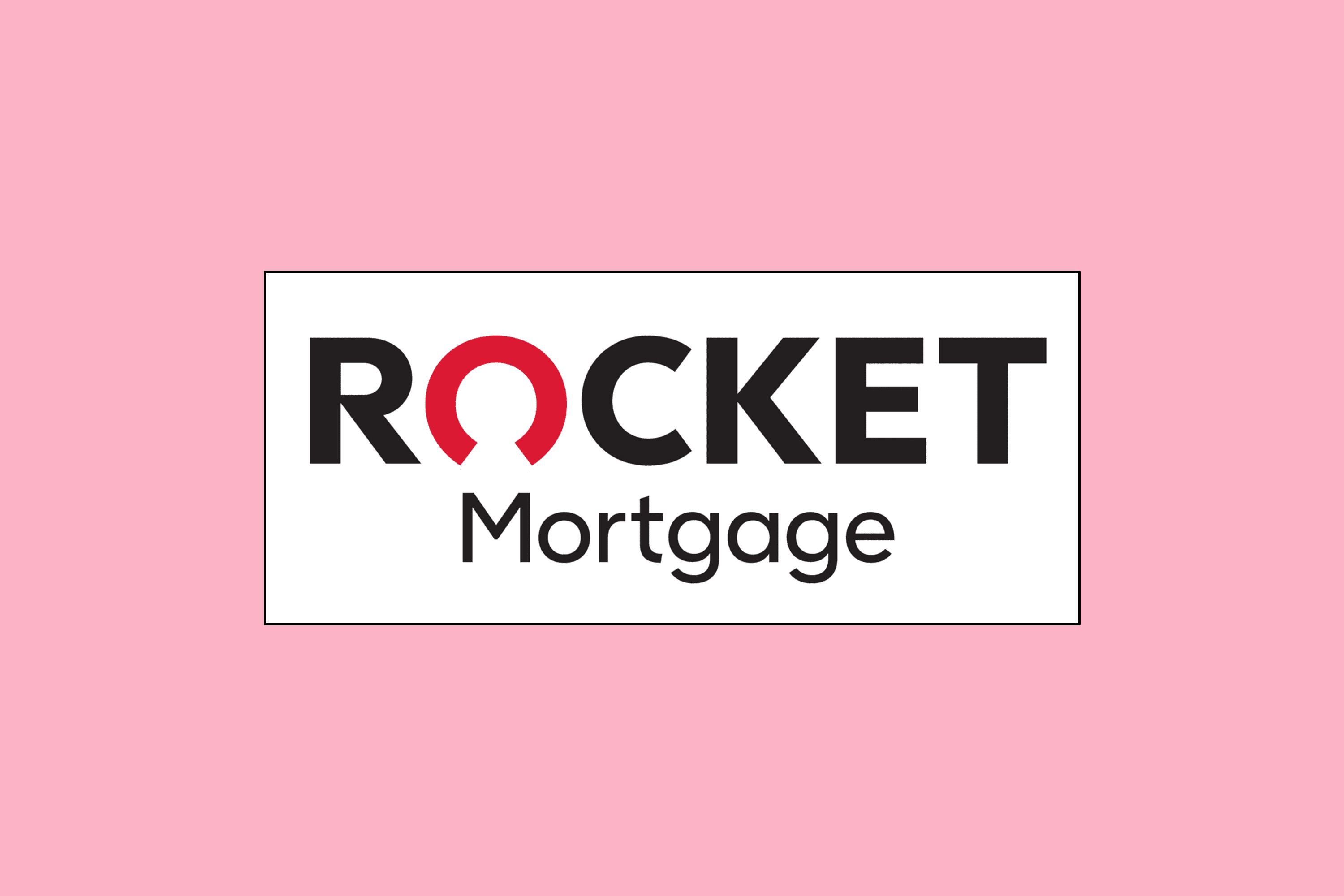 The Rocket Mortgage logo over a pick background.