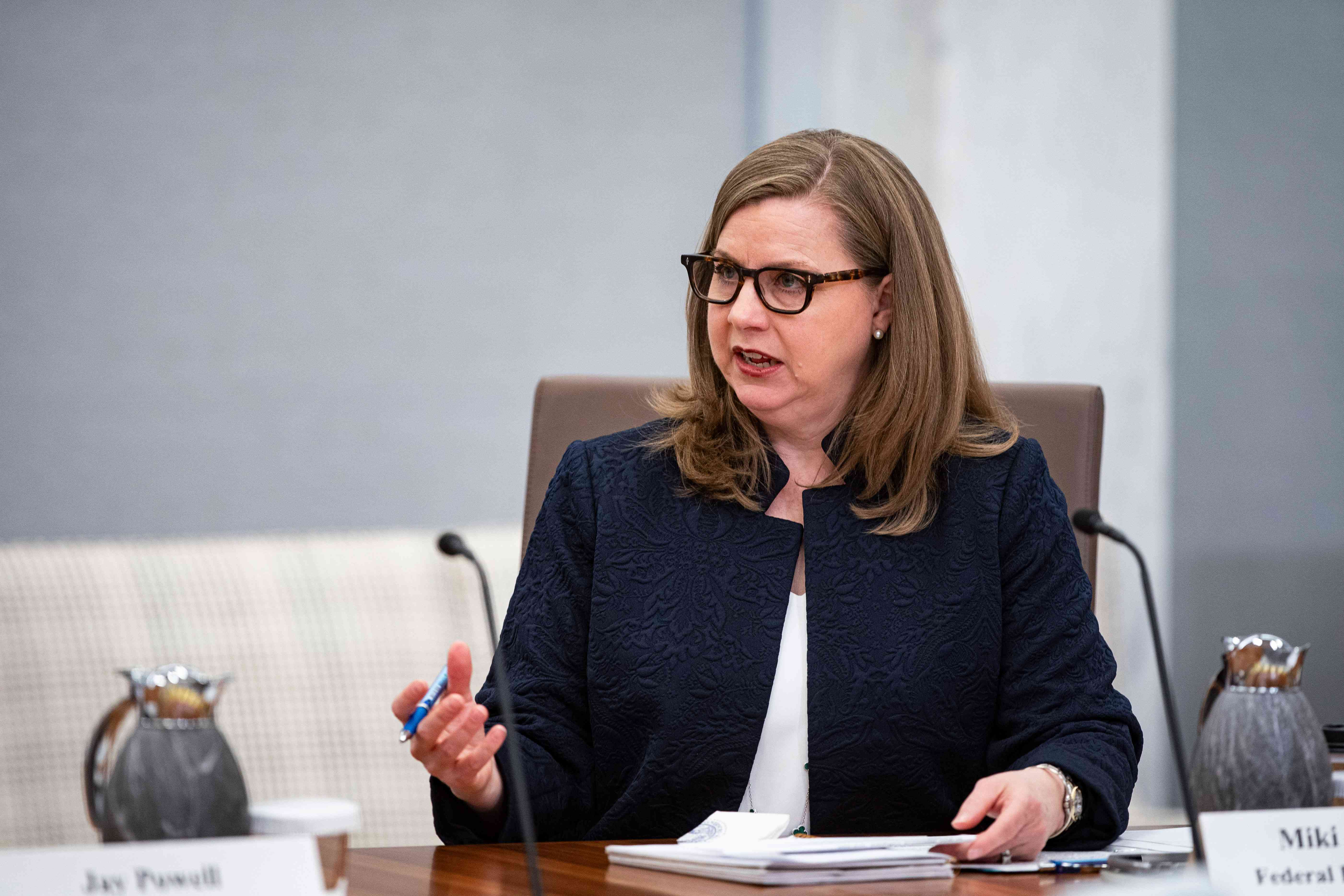 Federal Reserve governor Michelle Bowman speaks during a Fed Listens event in Washington, DC, on March 22, 2024.