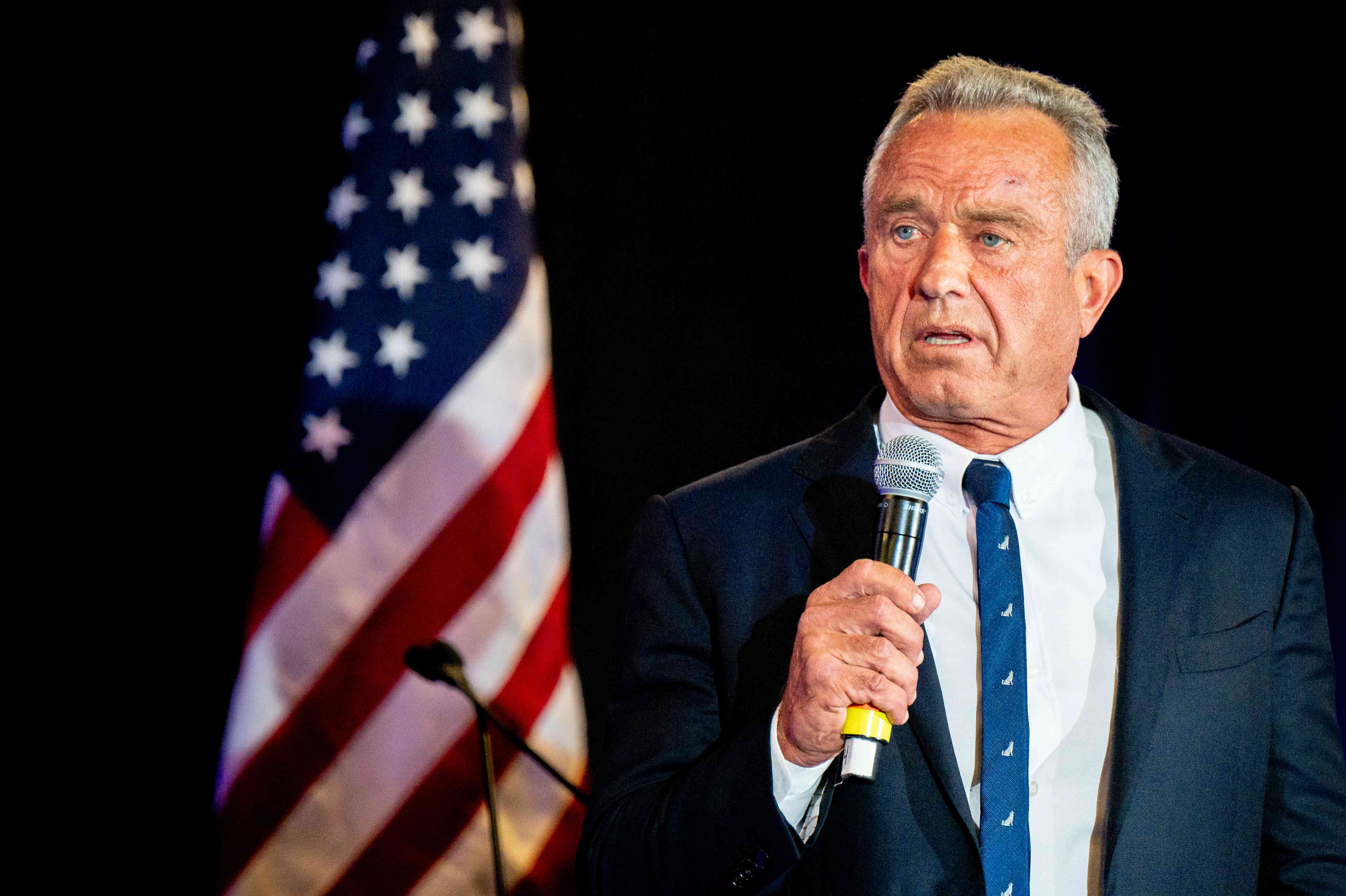 AUSTIN, TEXAS - MAY 13: Independent Presidential candidate Robert F. Kennedy Jr. speaks to attendees during a campaign rally at Brazos Hall on May 13, 2024 in Austin, Texas. 