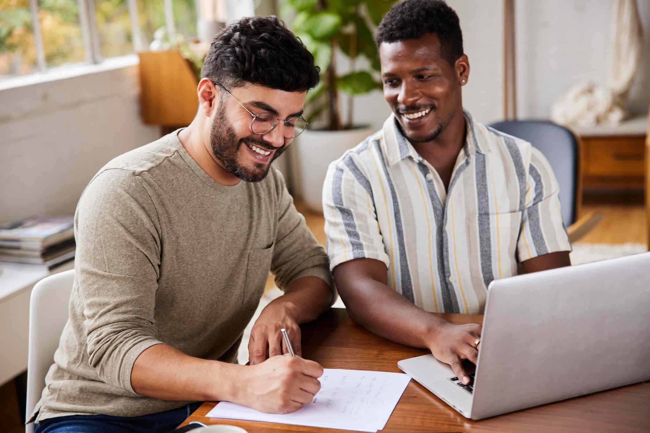 A couple discusses finances