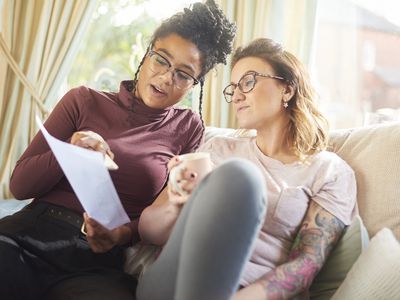 Two women going over their finances