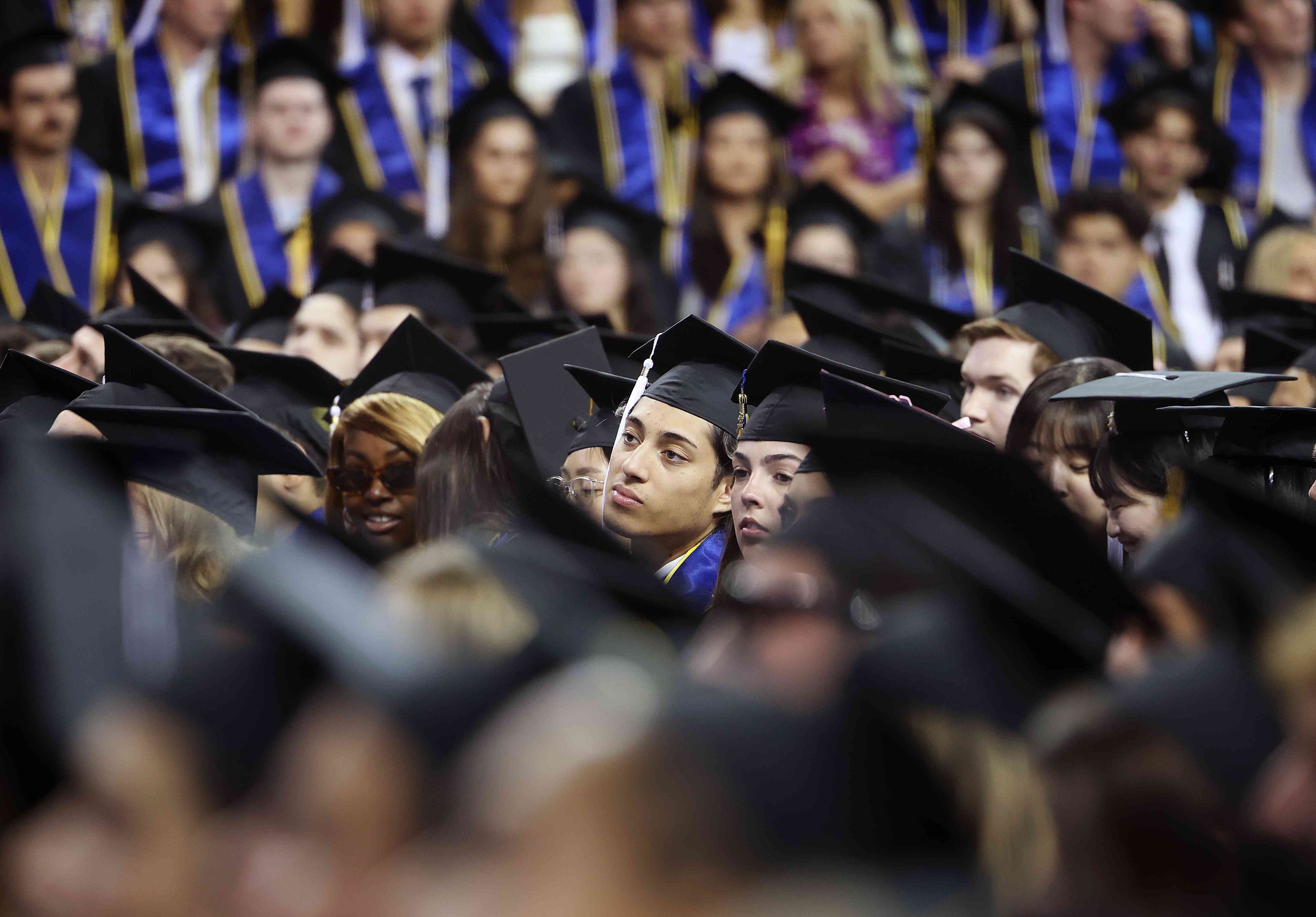 Graduates at the commencement ceremony for the College of Arts and Sciences at UCLA on June 14, 2024.