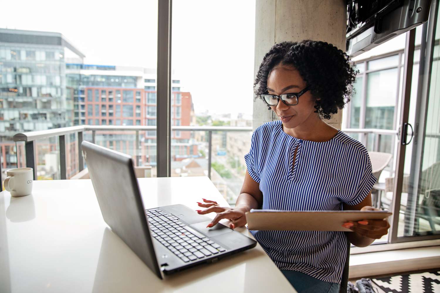 Woman working on computer