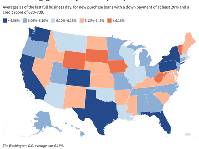 U.S. map showing the 30-year mortgage rates for every state - Sep. 11, 2024