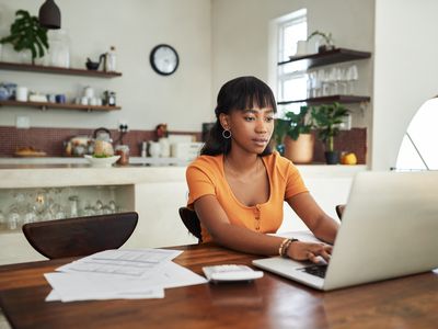 A woman reporting her taxes