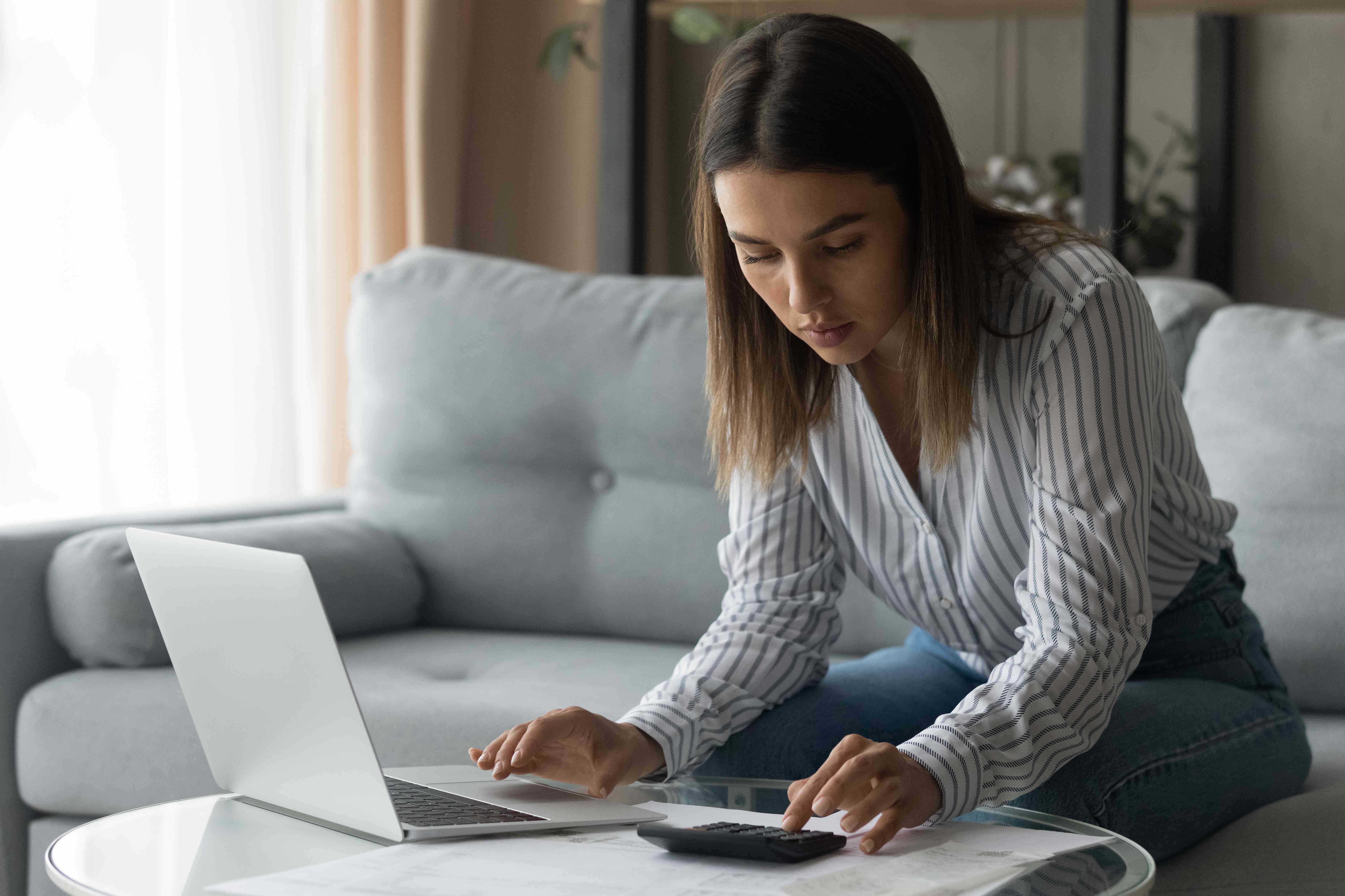 Woman checks why she was denied a personal loan