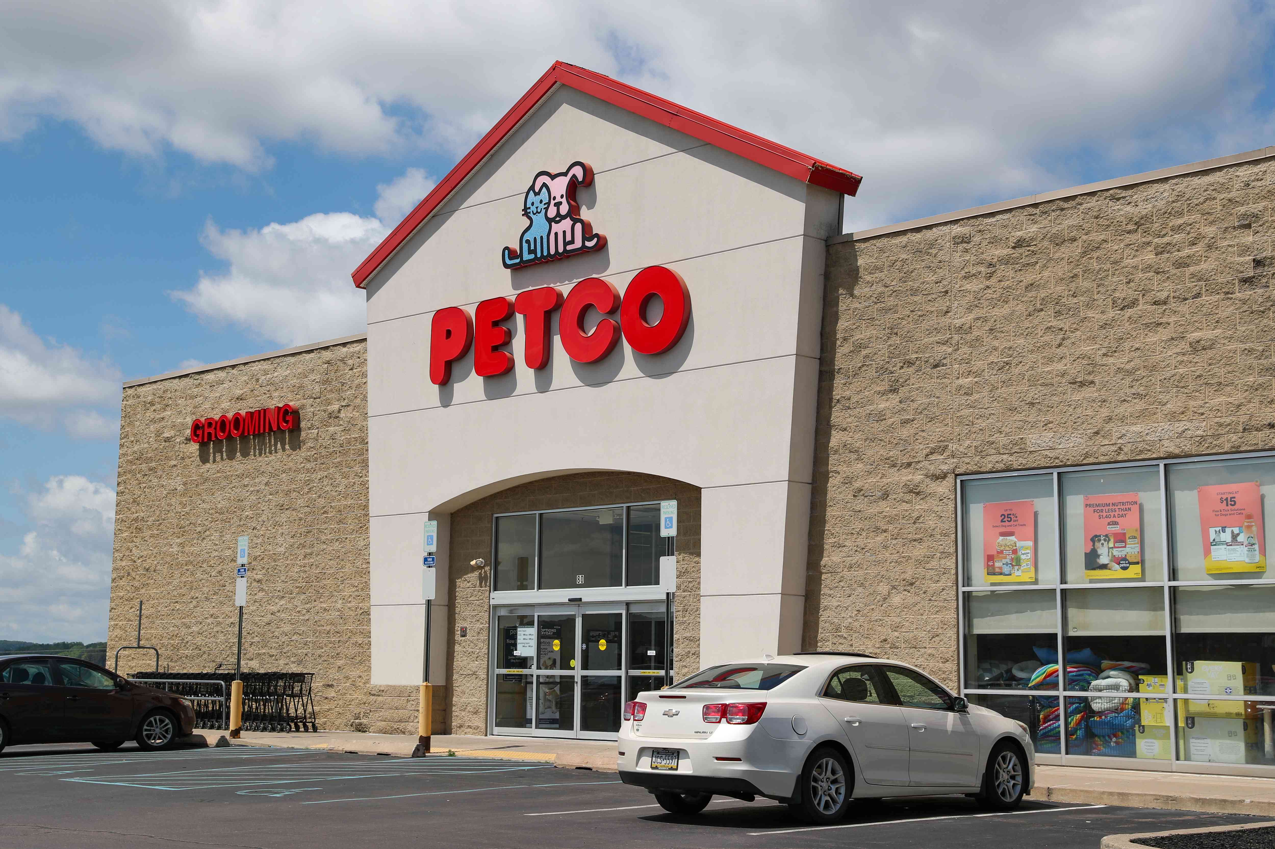 An exterior view of a Petco store at the Buckhorn Plaza shopping center in Bloomsburg, Pennsylvania