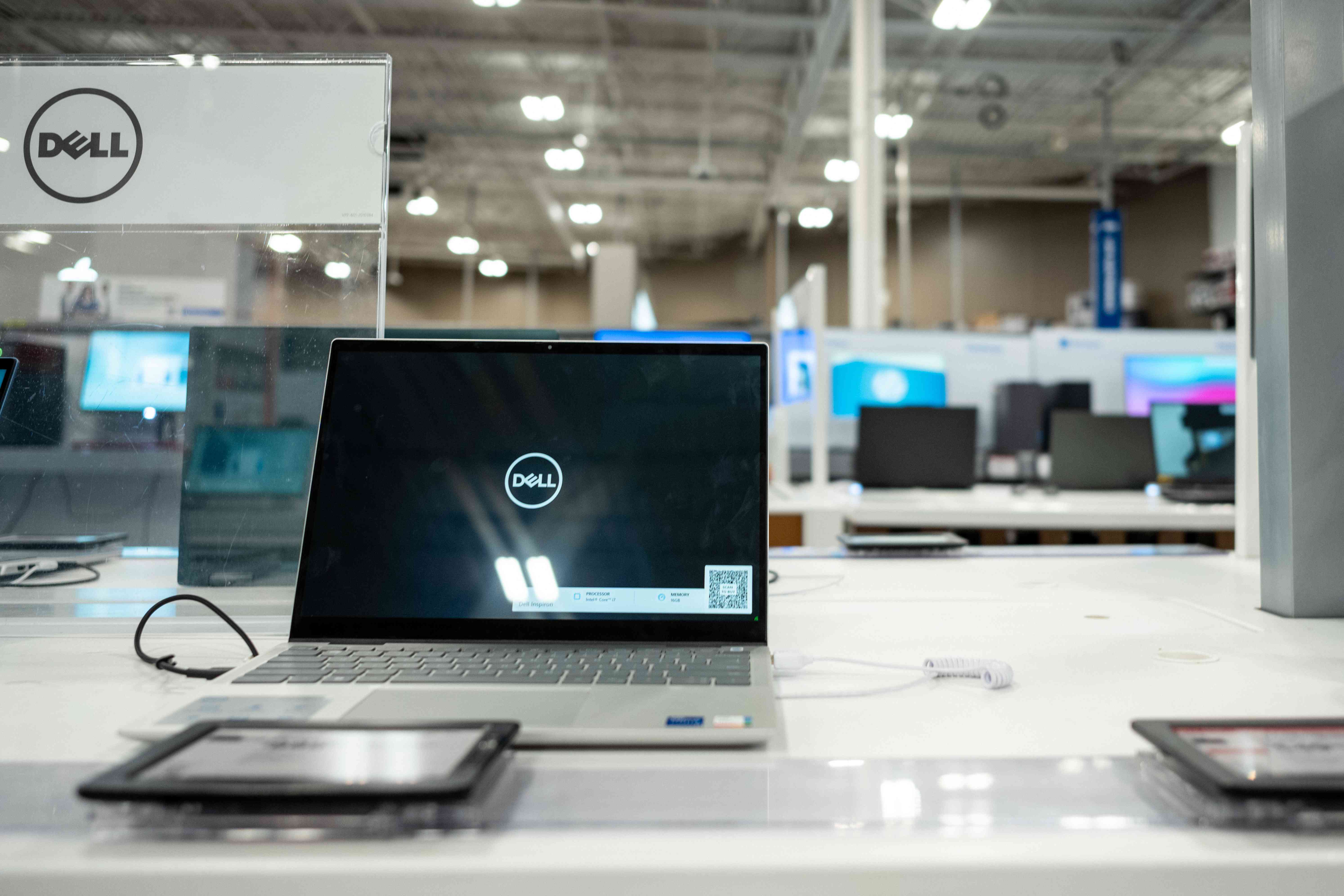 A Dell laptop at a Best Buy store in Texas in 2023. 