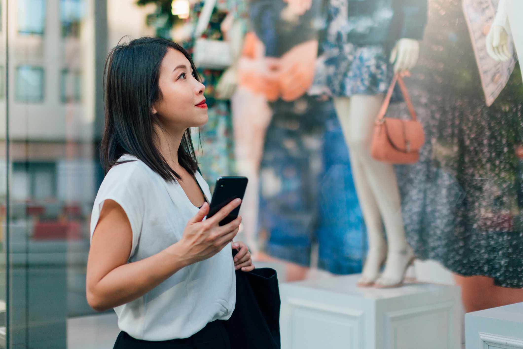 Woman Shops for Clothes